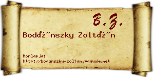 Bodánszky Zoltán névjegykártya