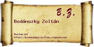 Bodánszky Zoltán névjegykártya